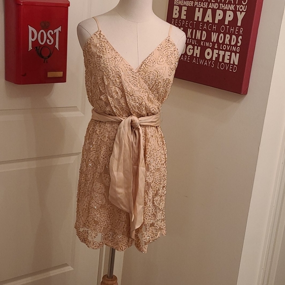 Halston Heritage Dresses & Skirts - Halston Heritage Lace and Beaded Mini Dress